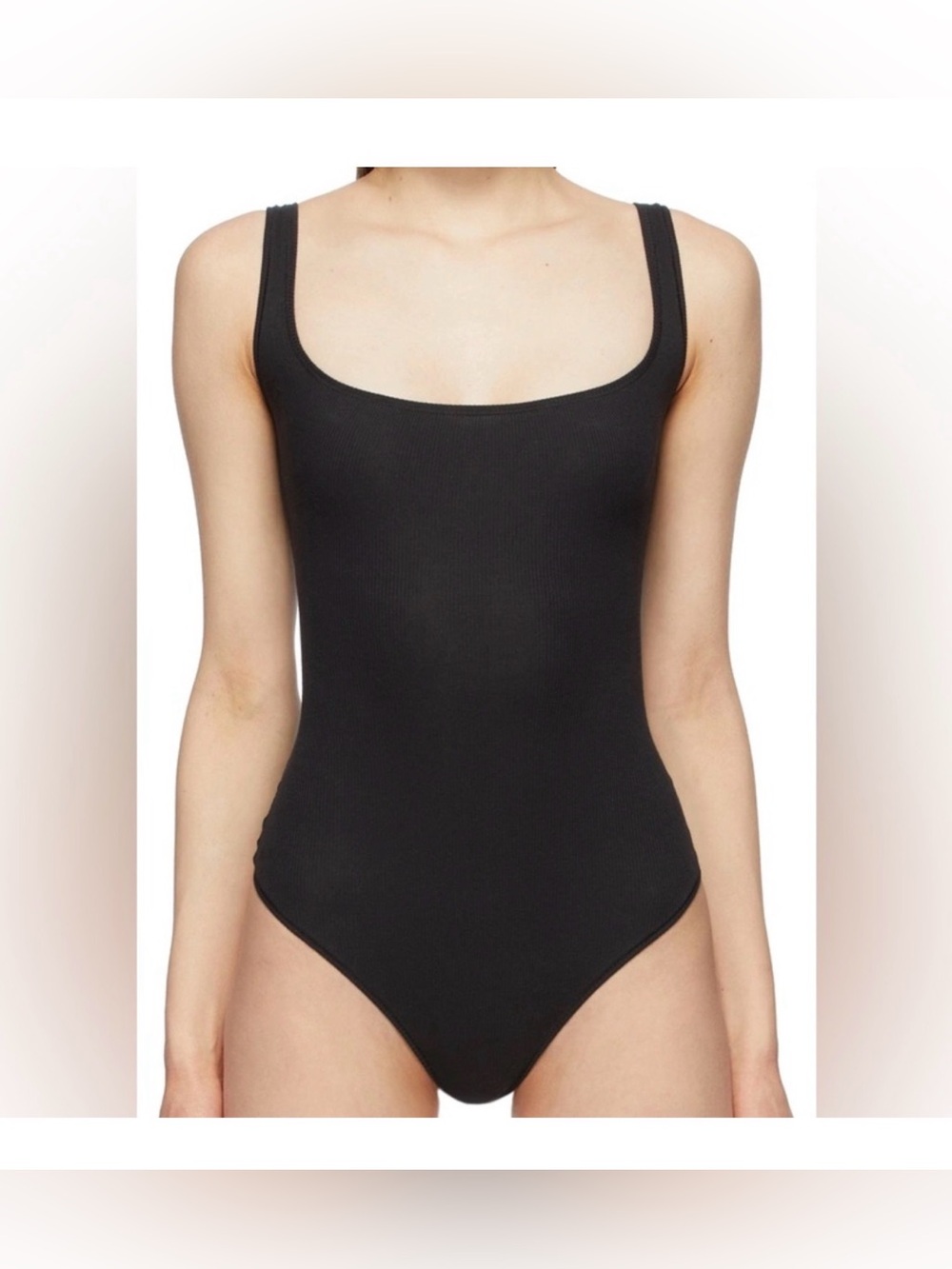 SKIMS COTTON RIB TANK BODYSUIT SL-THG-6958W COLOR: SOOT SIZE: 3X @